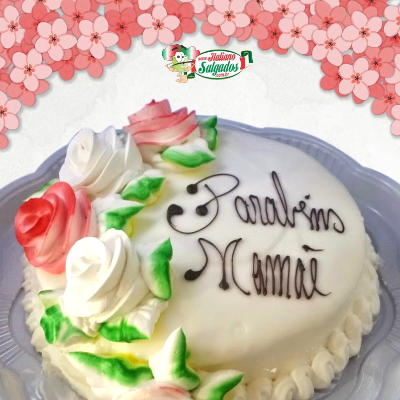 Torta Bolo Dia das Mães - Flores Dica de Presente Festa Aniversário Goiânia Italiano Salgados